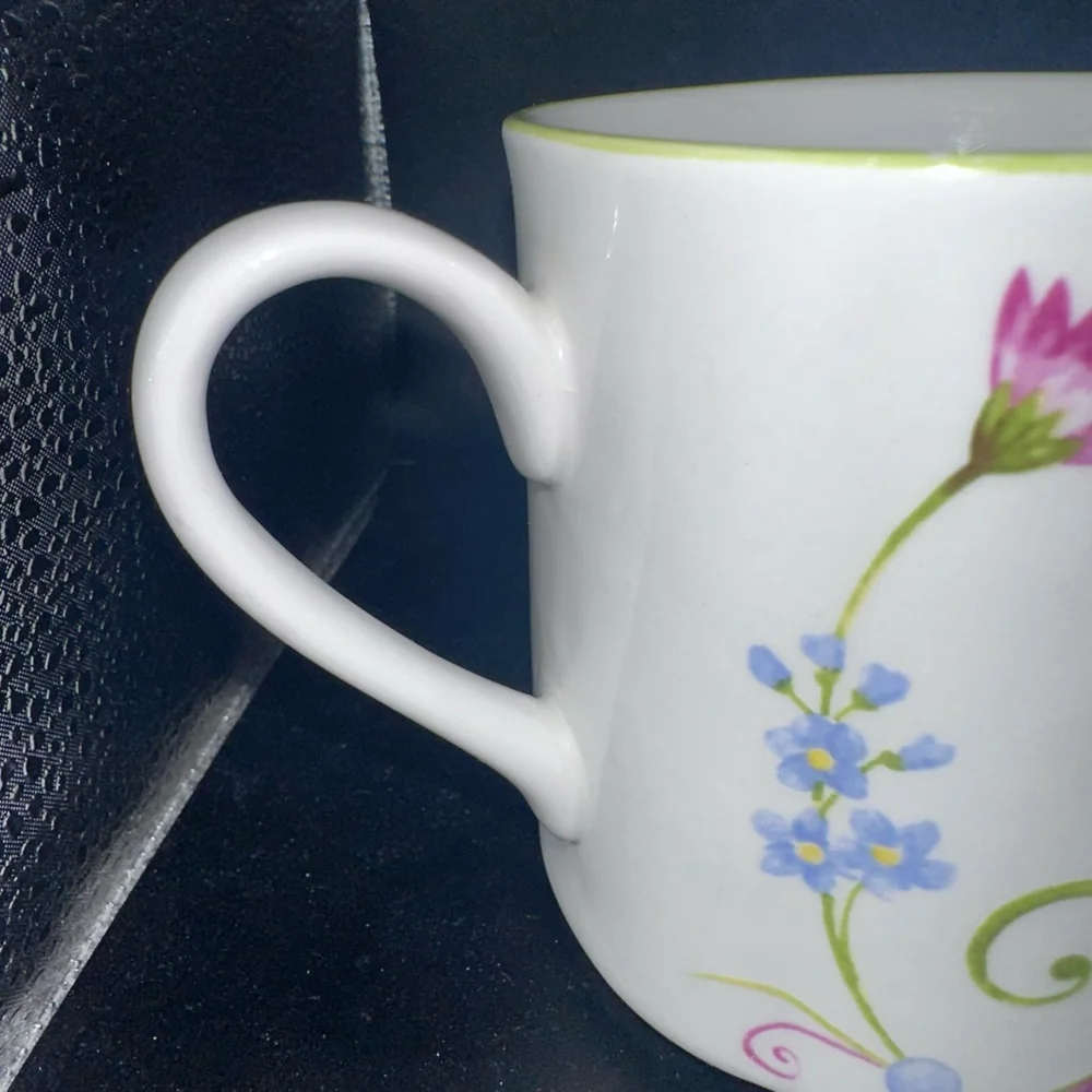 Preowned Pier 1 Imports LYDA Coffee Mugs Floral Design Set of 2